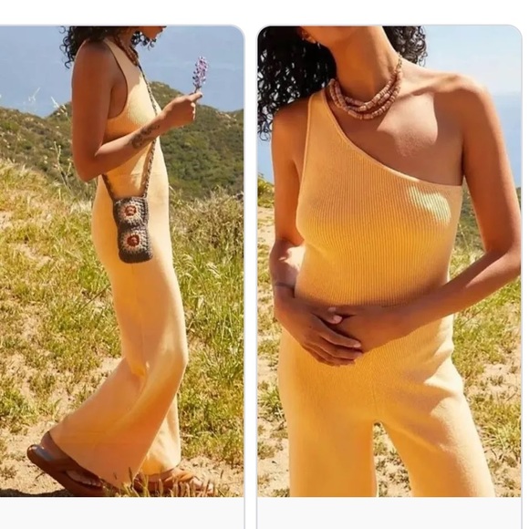 Free People Pants - Free People Beach Waverly Sweater One Piece Jumpsuit, Size M, Color Yellow